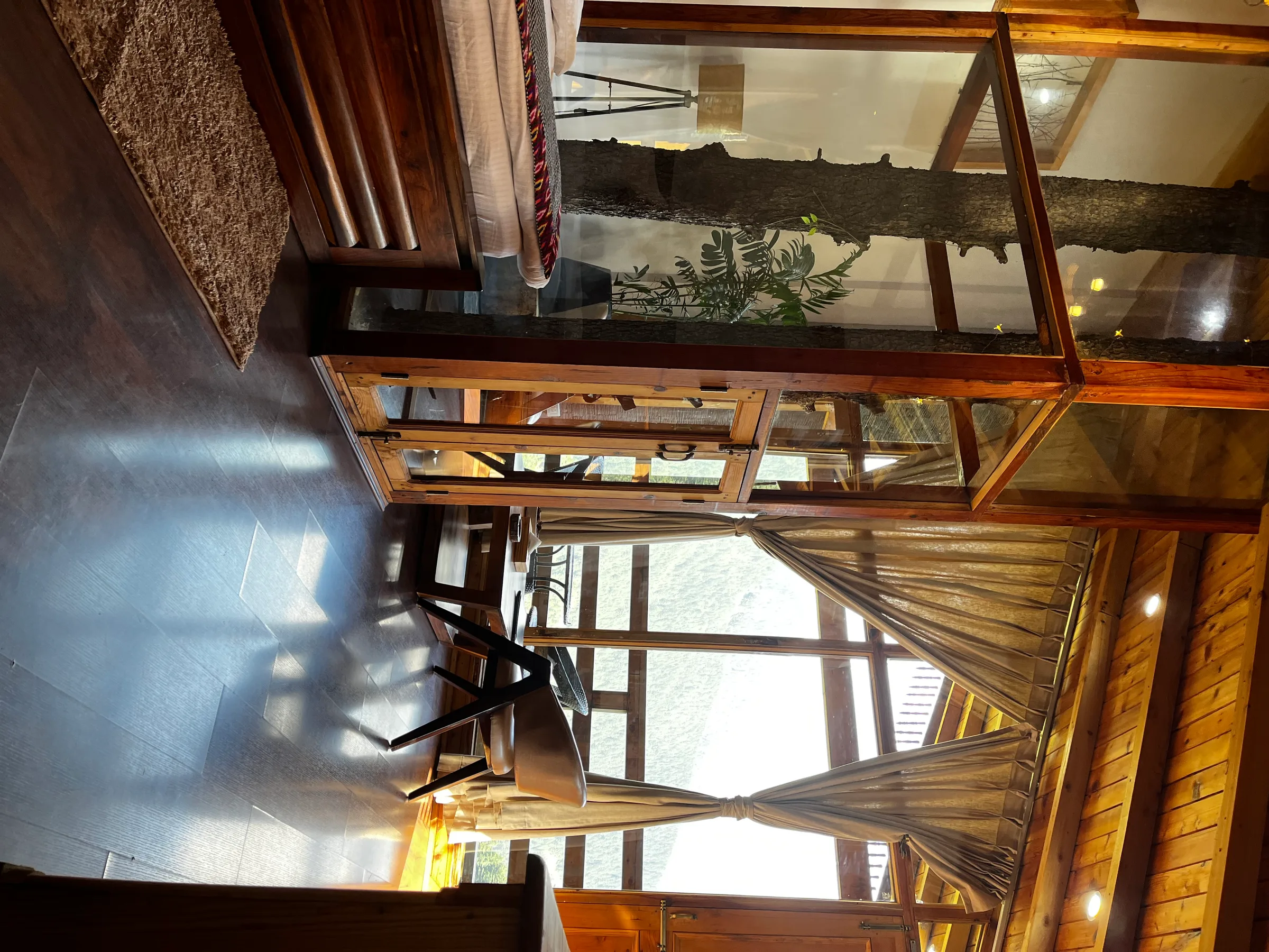 Room with mountain view window