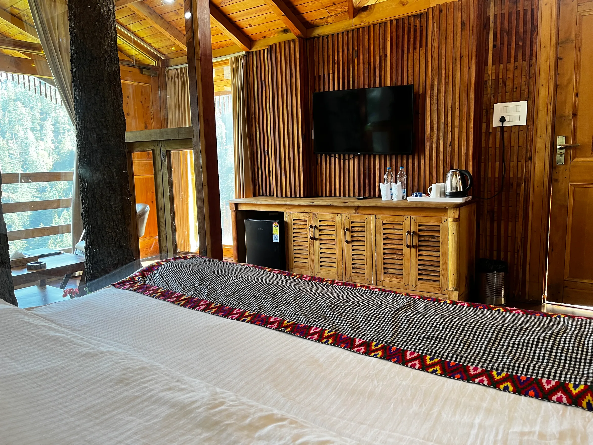 Cozy bedroom with fireplace