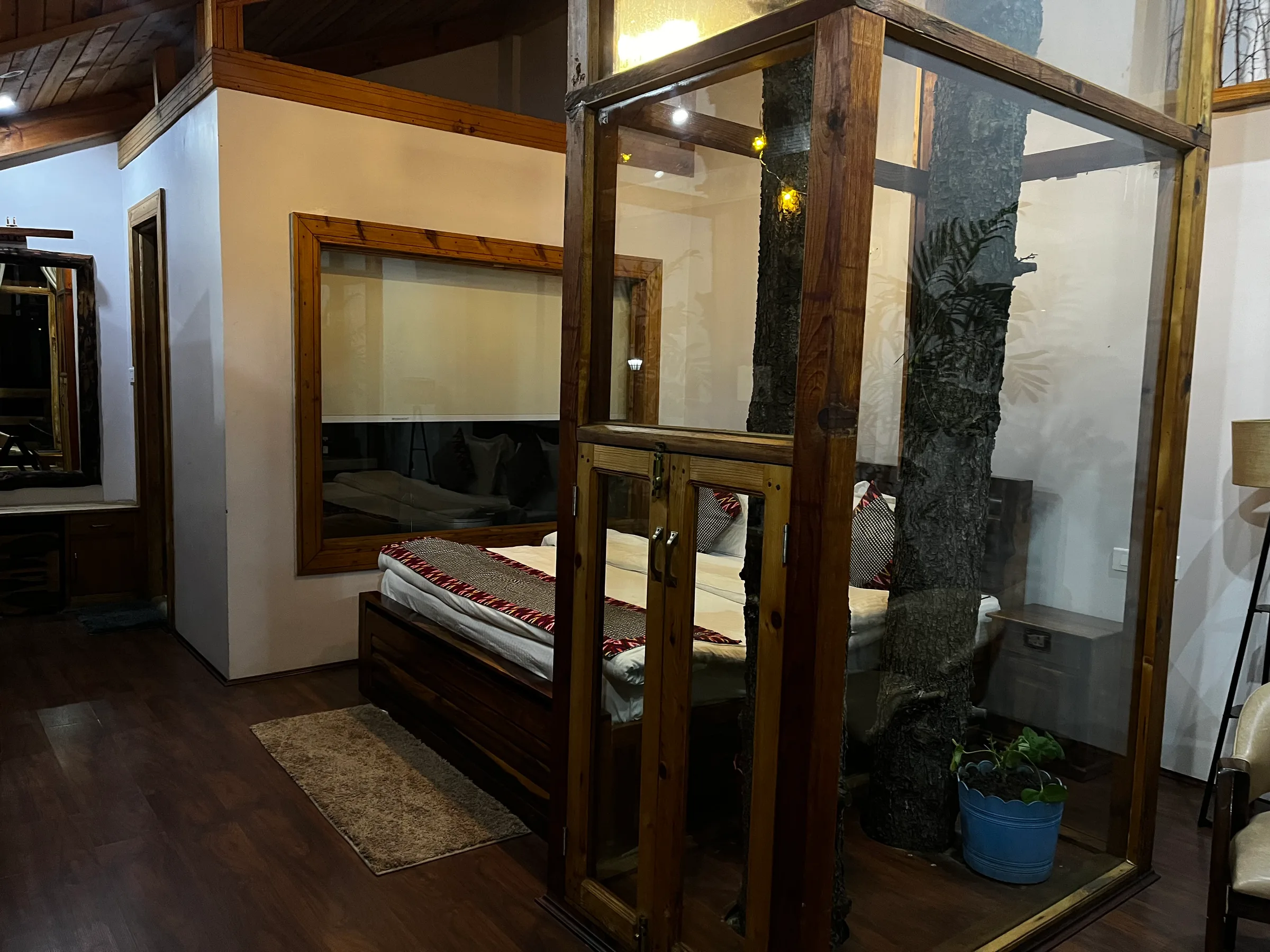 Fireplace in the room